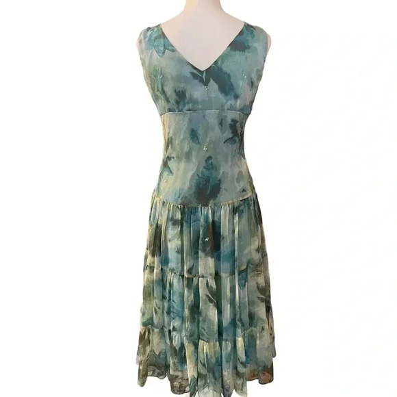 JONATHAN MARTIN STUDIOS 100% SILK MIDI HALTER DRESS SIZE 6 - Picture 8 of 12